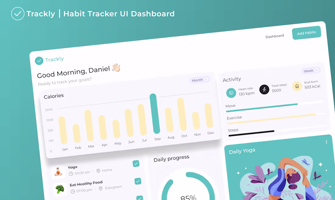 Cover image for Trackly - Personal Goal Tracker & Habit Builder Development