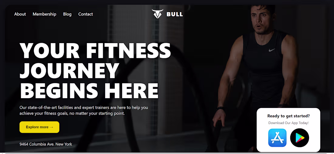 Cover image for Gym Website: Modern fitness landing