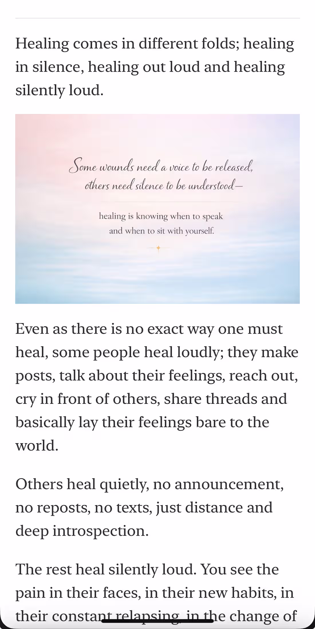Cover image for Healing in Silence Vs. Healing