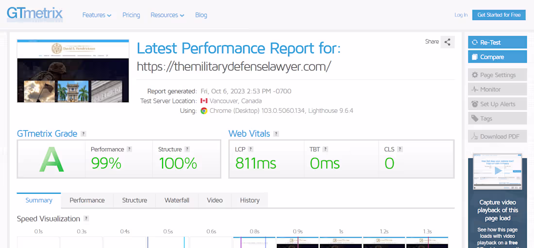Cover image for Speed Optimization at Law Office of David S. Hendrickson