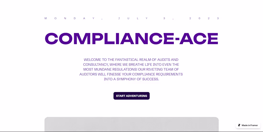 Cover image for Website for a compliance company