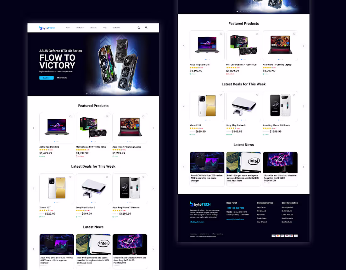 Cover image for Tech E-Commerce Website Design