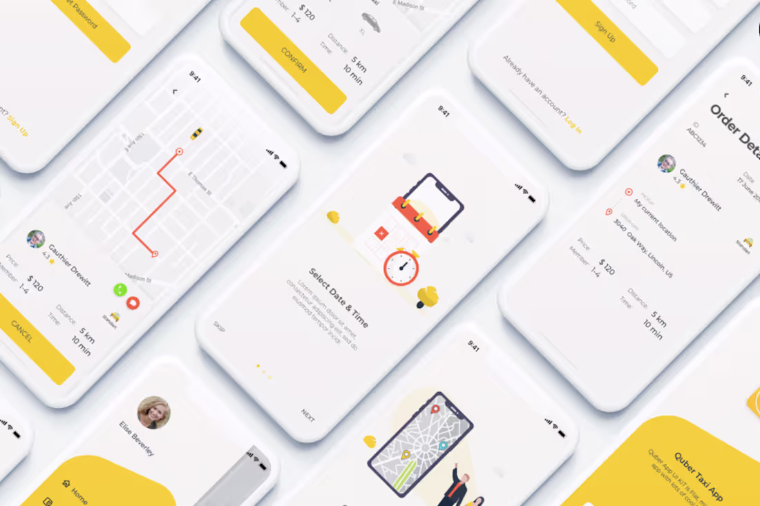 Cover image for QUBER Taxi App UI UX Kit