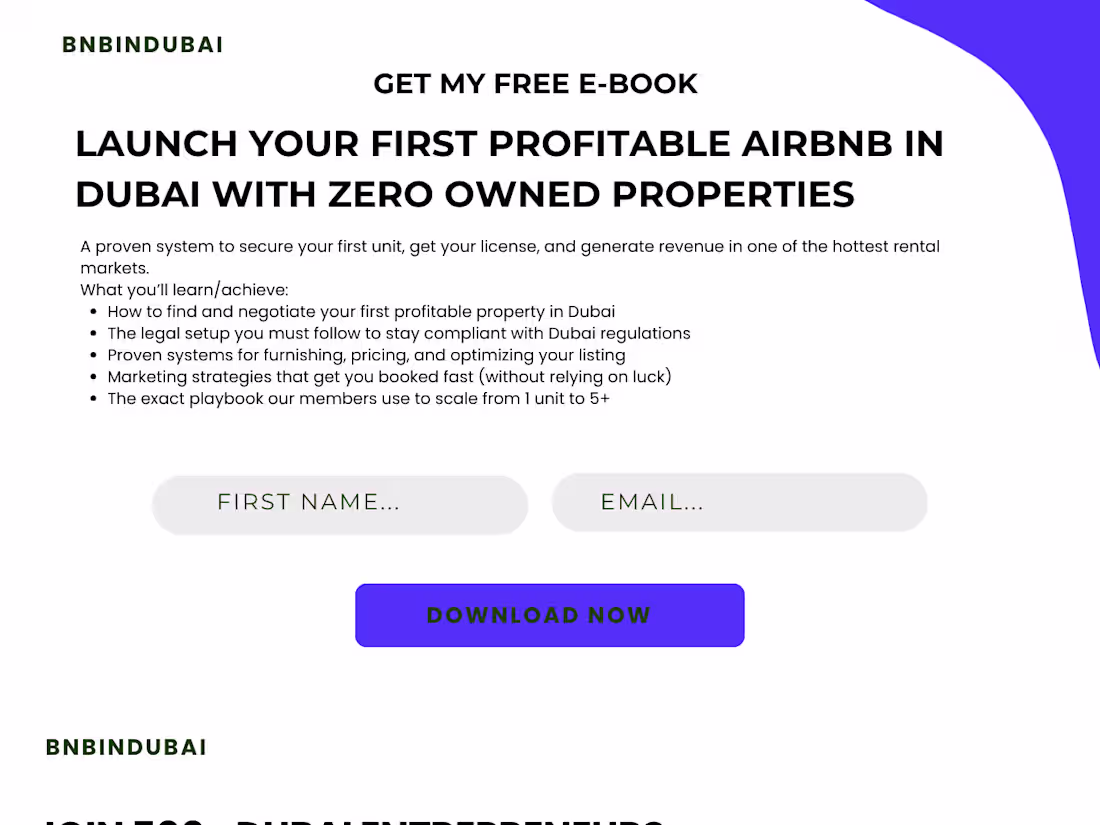 Cover image for BNB Landing Page for Course Conversion
