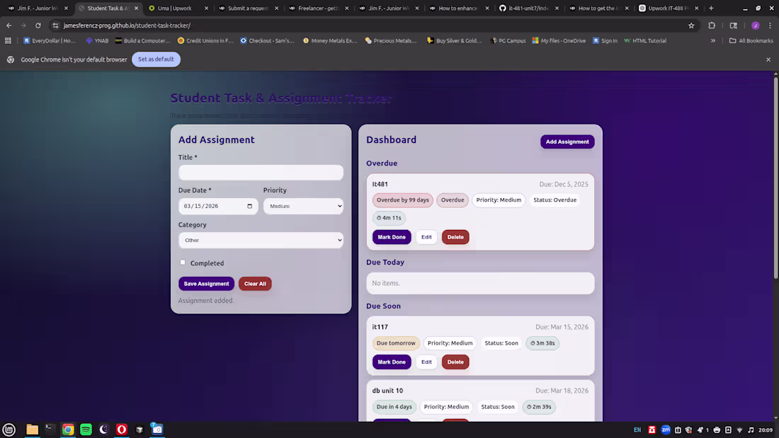 Cover image for Student Task & Assignment Tracker