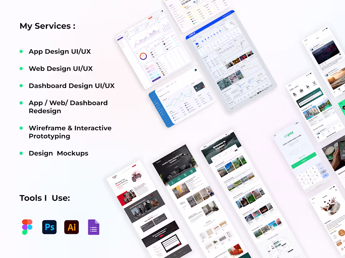 Cover image for I will do mobile app UX UI design wireframes & prototypes figma