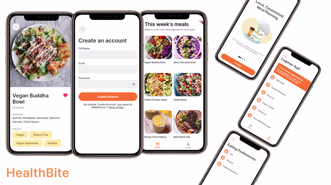 Cover image for Health Bite Meal Planning App Development