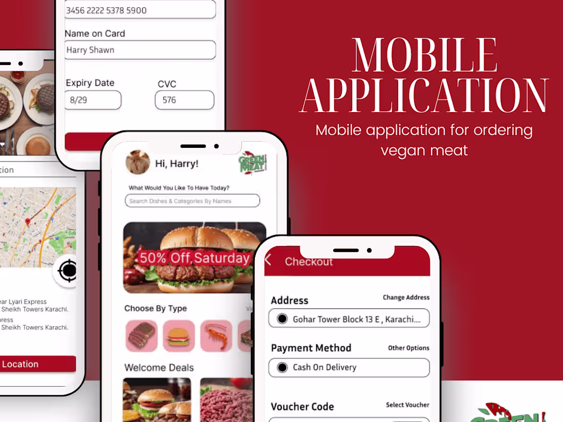 Cover image for Sustainable Meat Ordering App UI Design