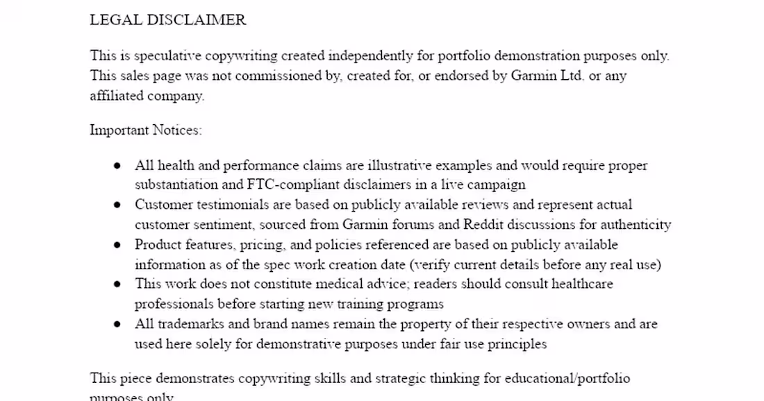 Cover image for Speculative Sales Page for Garmin Forerunner 165
