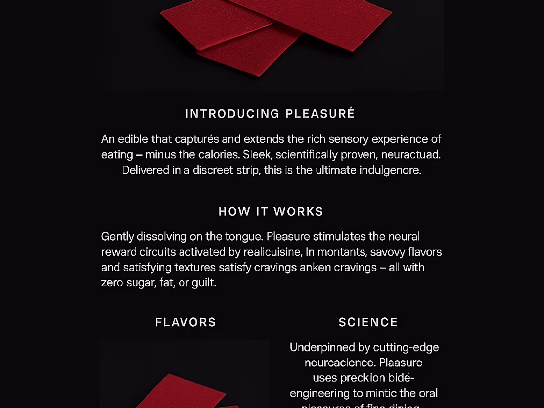 Cover image for Pleasuré Mimic food. Master pleasure.