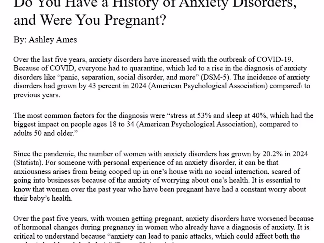 Cover image for A research paper that I wrote about Anxiety disorder and how...