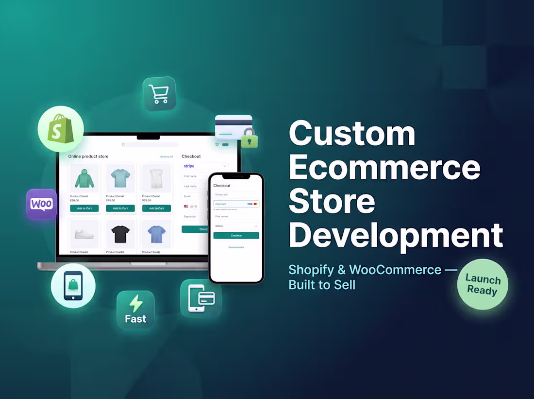 Cover image for Custom Ecommerce Store — Shopify & WooCommerce Development