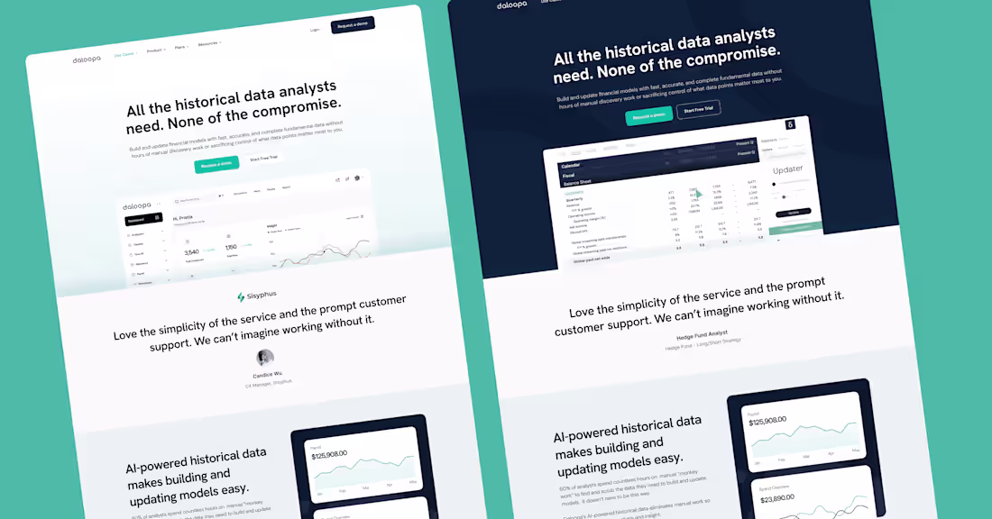 Cover image for Daloopa UX and UI Design