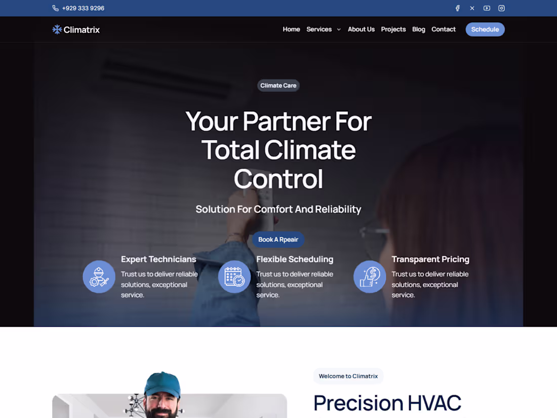 Cover image for Climatrix – HVAC Website Design