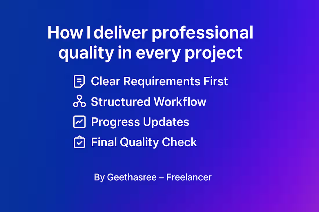 Cover image for 💼 How I deliver professional quality in every project Clien...