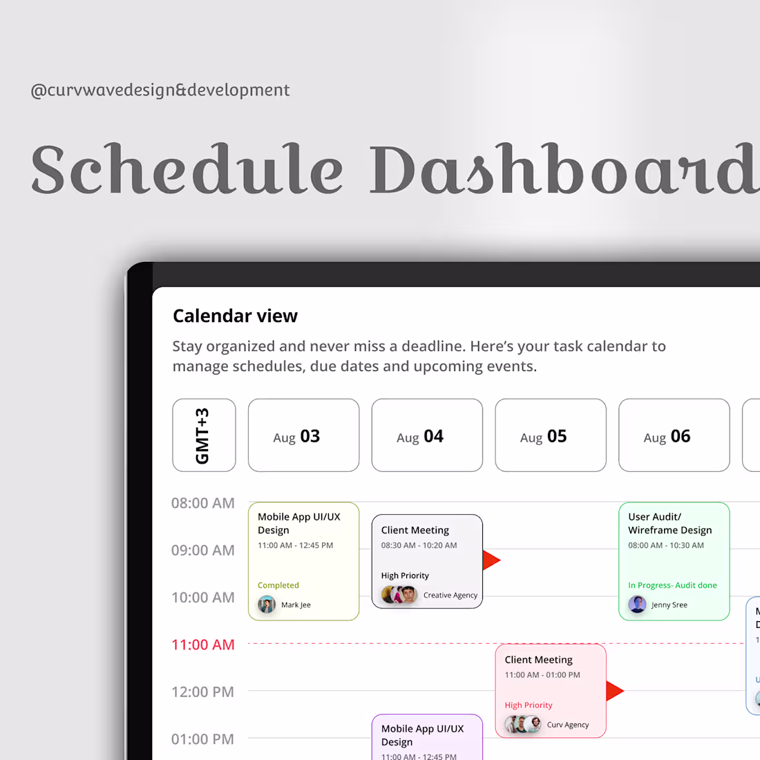 Cover image for Work Schedule Dashboard UI Screen