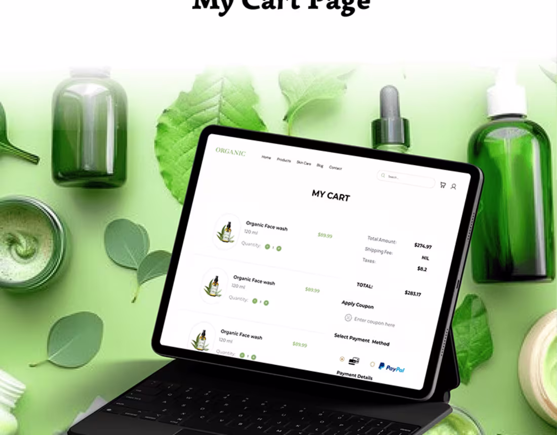 Cover image for Organic Skin Care Website :: Behance