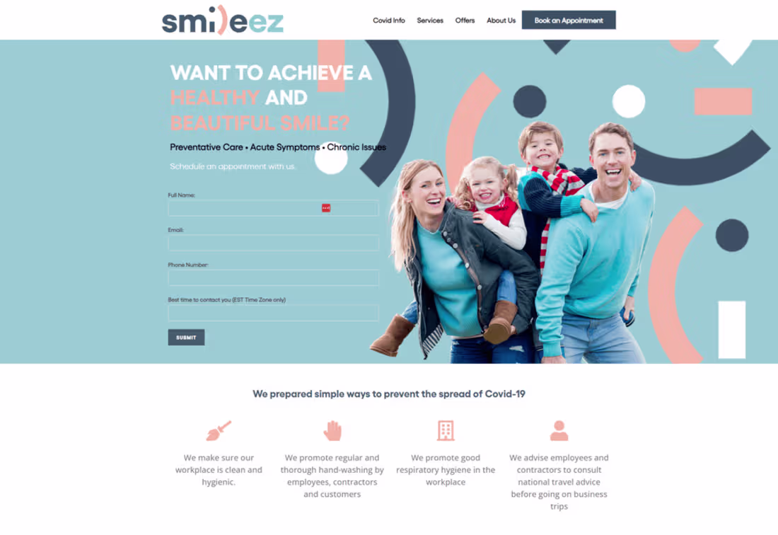 Cover image for Smileez - Landing Page