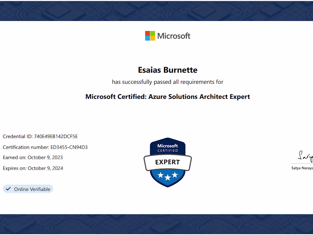 Cover image for Microsoft Certified: Azure Solutions Architect Expert