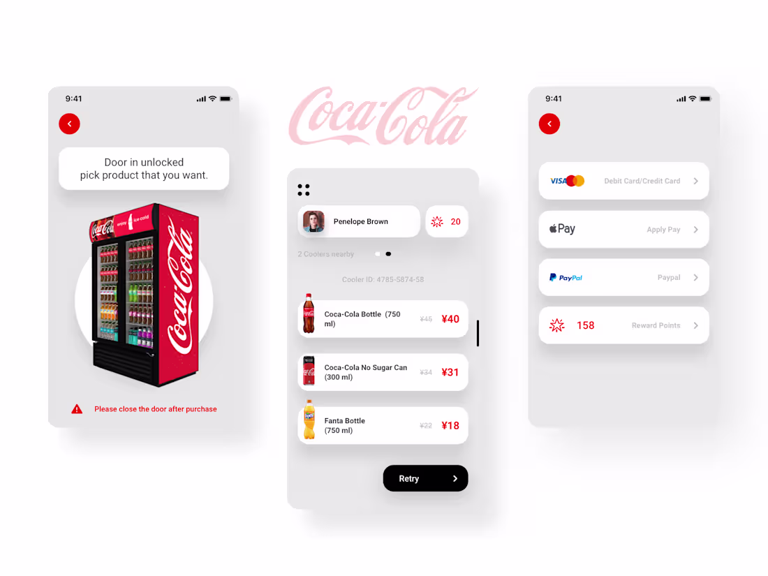 Cover image for Coca Cola Vending app iOS