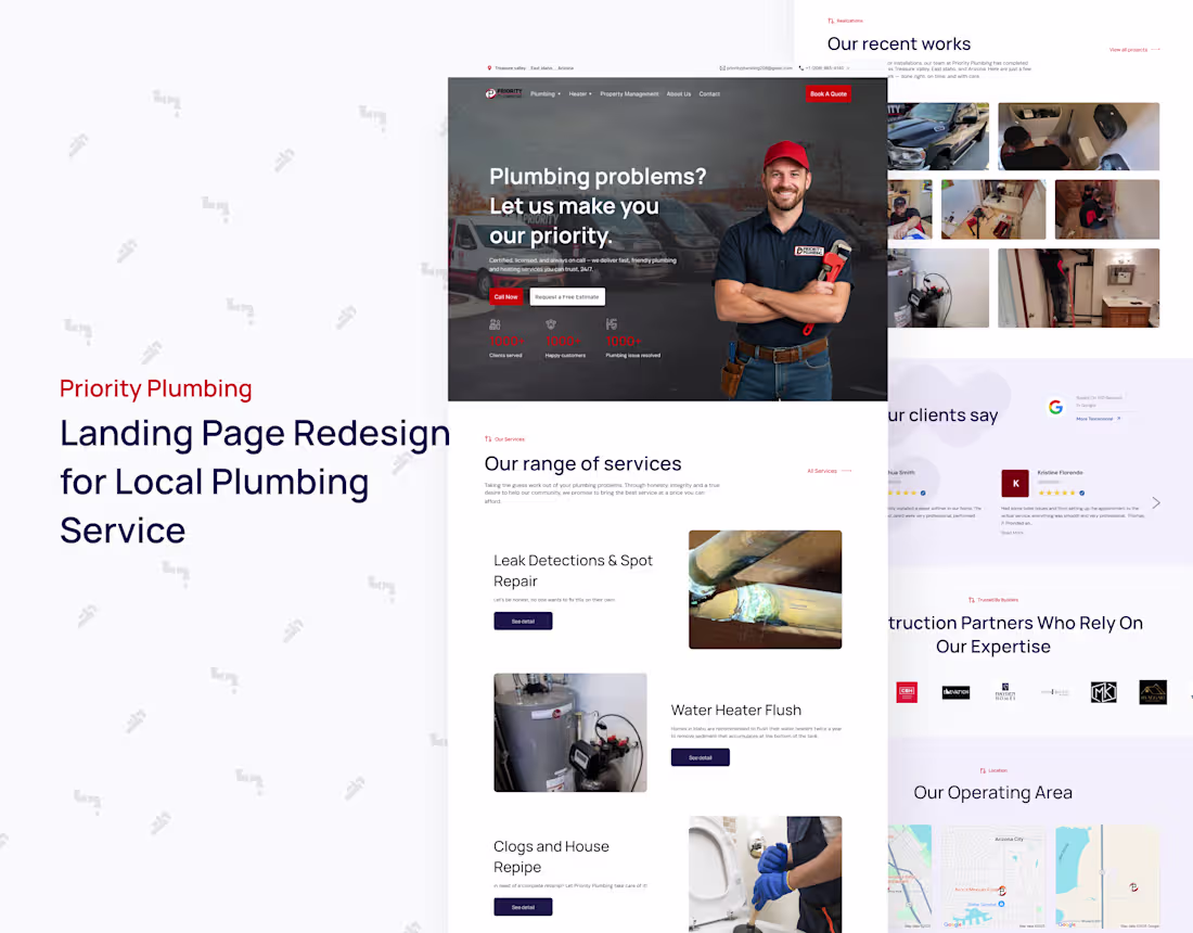 Cover image for Priority Plumbing Landing Page Redesign