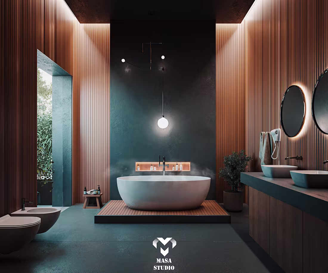 Cover image for Modern Dark Bathroom