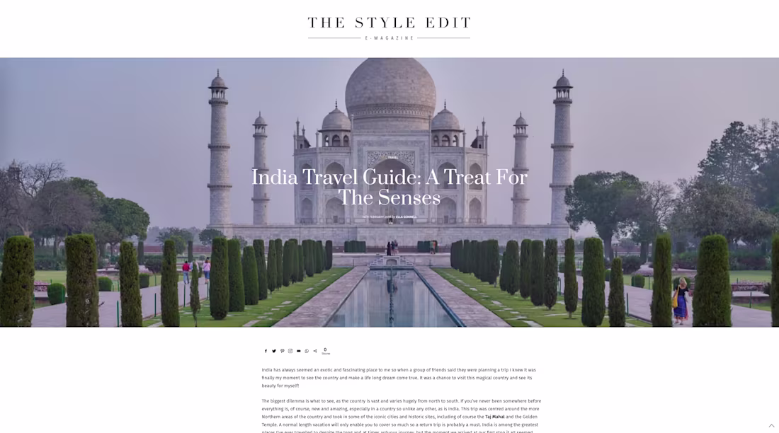 Cover image for Travel Article - India