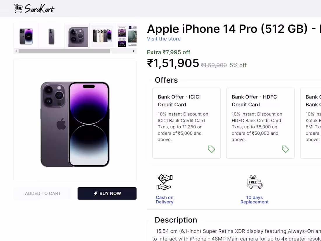 Cover image for Sara Kart - ECommerce