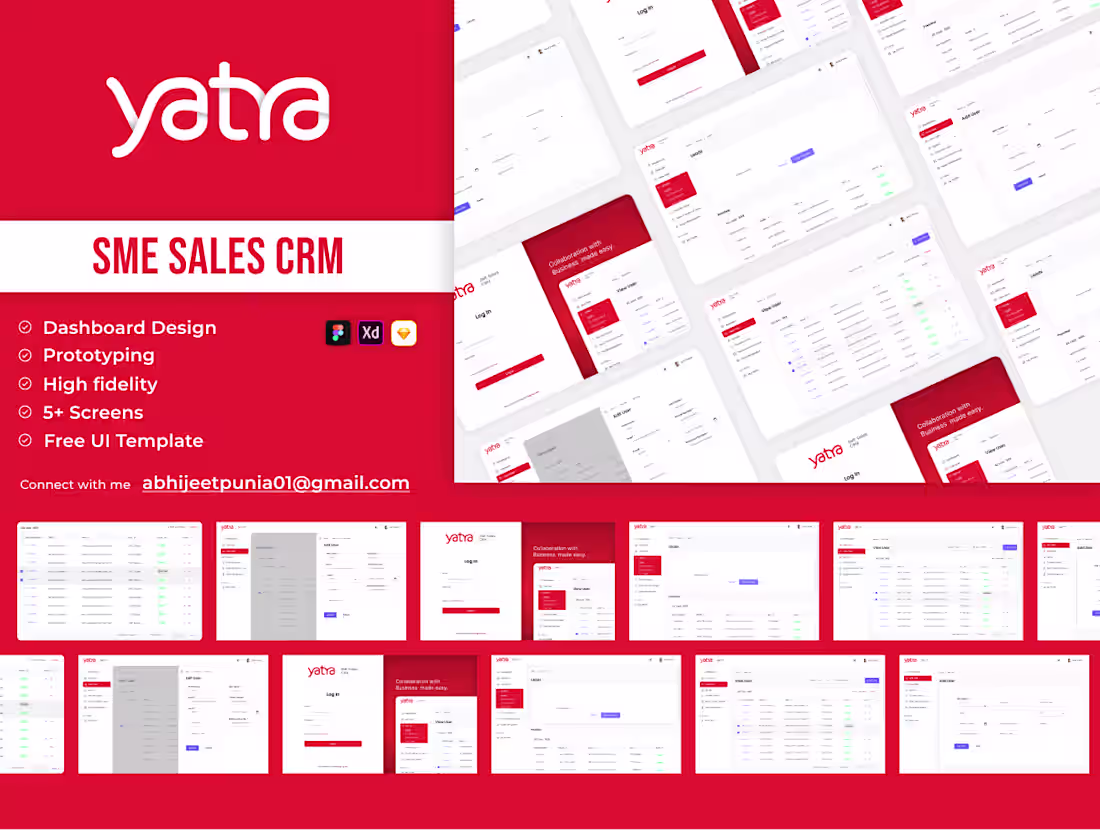 Cover image for yatra sales sme crm dashboard ui design | abhijeet on Behance