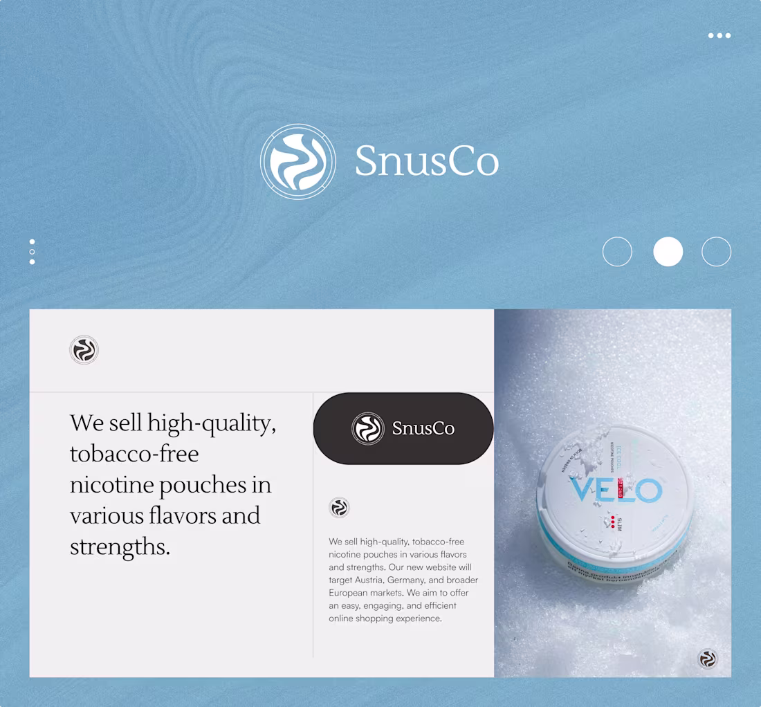 Cover image for SnusCo | Europe | Brand identity