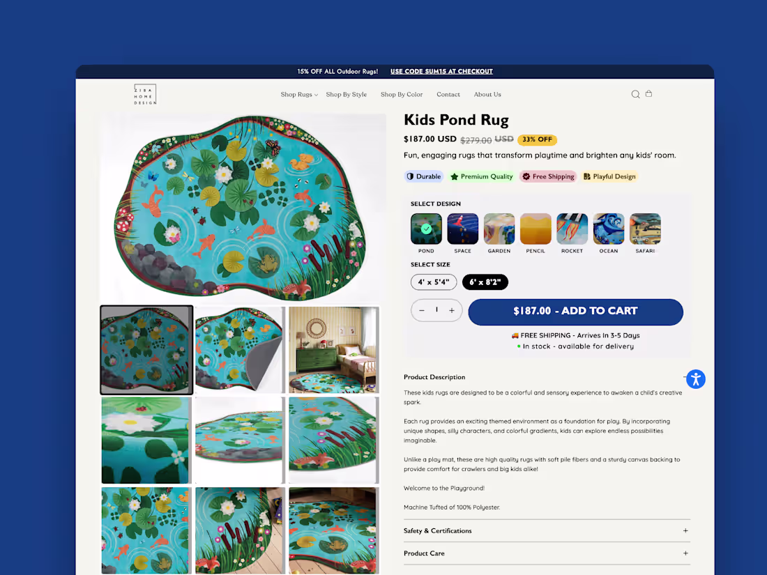 Cover image for Ziba Home Design | Buy Box Development in Replo from figma