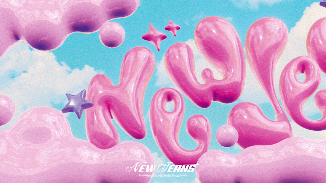 Cover image for "New Jeans" Chrome Bubble Type Animation