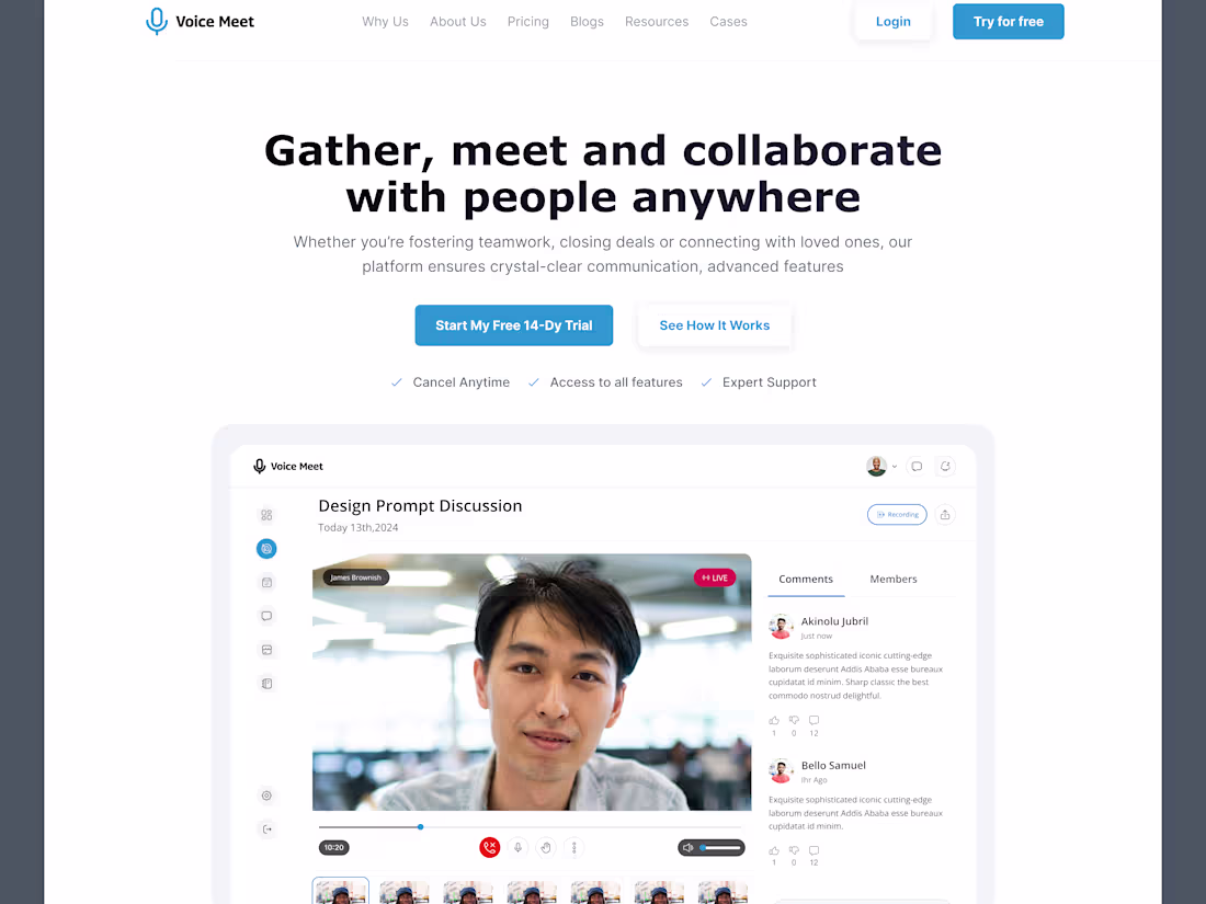 Cover image for Voice meet hero section
