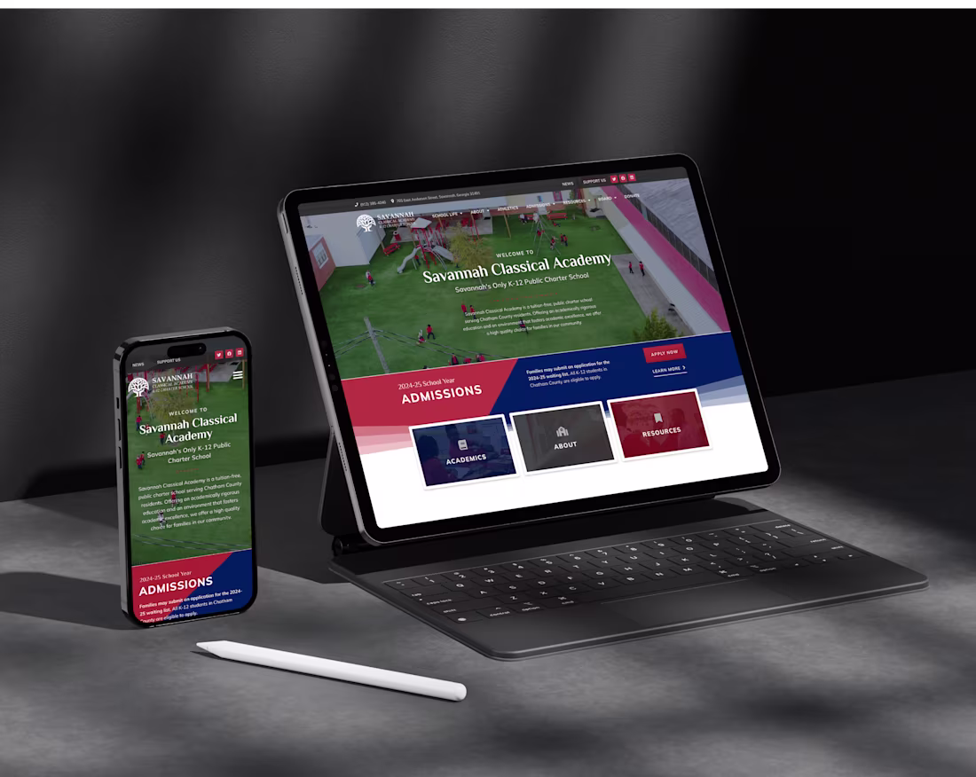 Cover image for Website Design & Development: Savannah Classical Academy