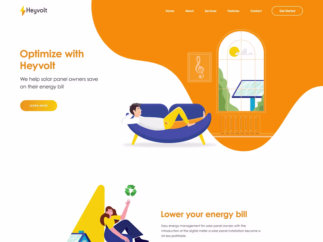 Cover image for Web Design For Heyvolt - A solar optimizing energy company