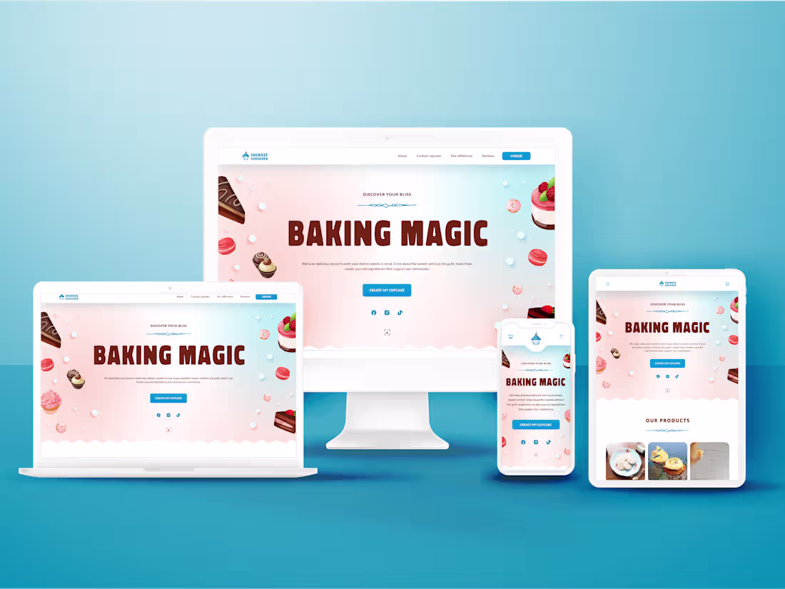 Cover image for Sucrose Sorcerer Bakery Website