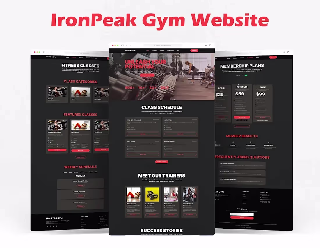 Cover image for UI Design for IronPeak Gym