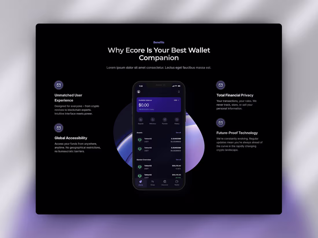 Cover image for Ecore Wallet - Web & Product Design