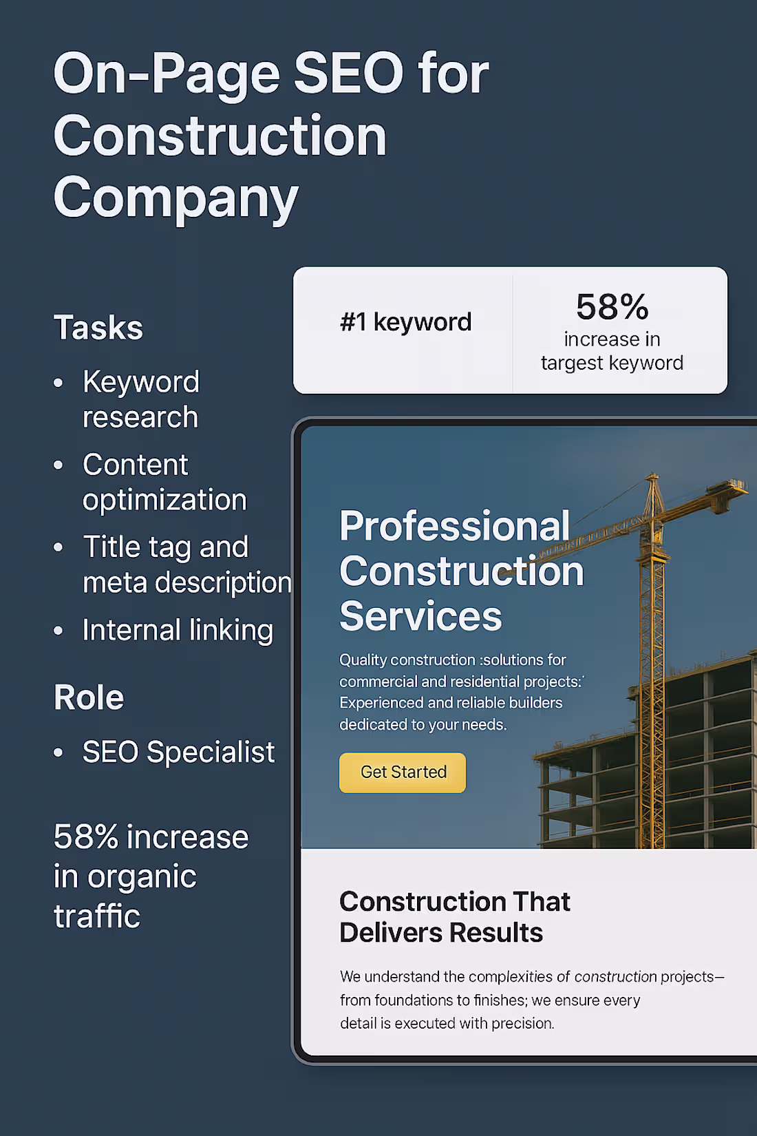 Cover image for On-Page SEO For Construction Services
