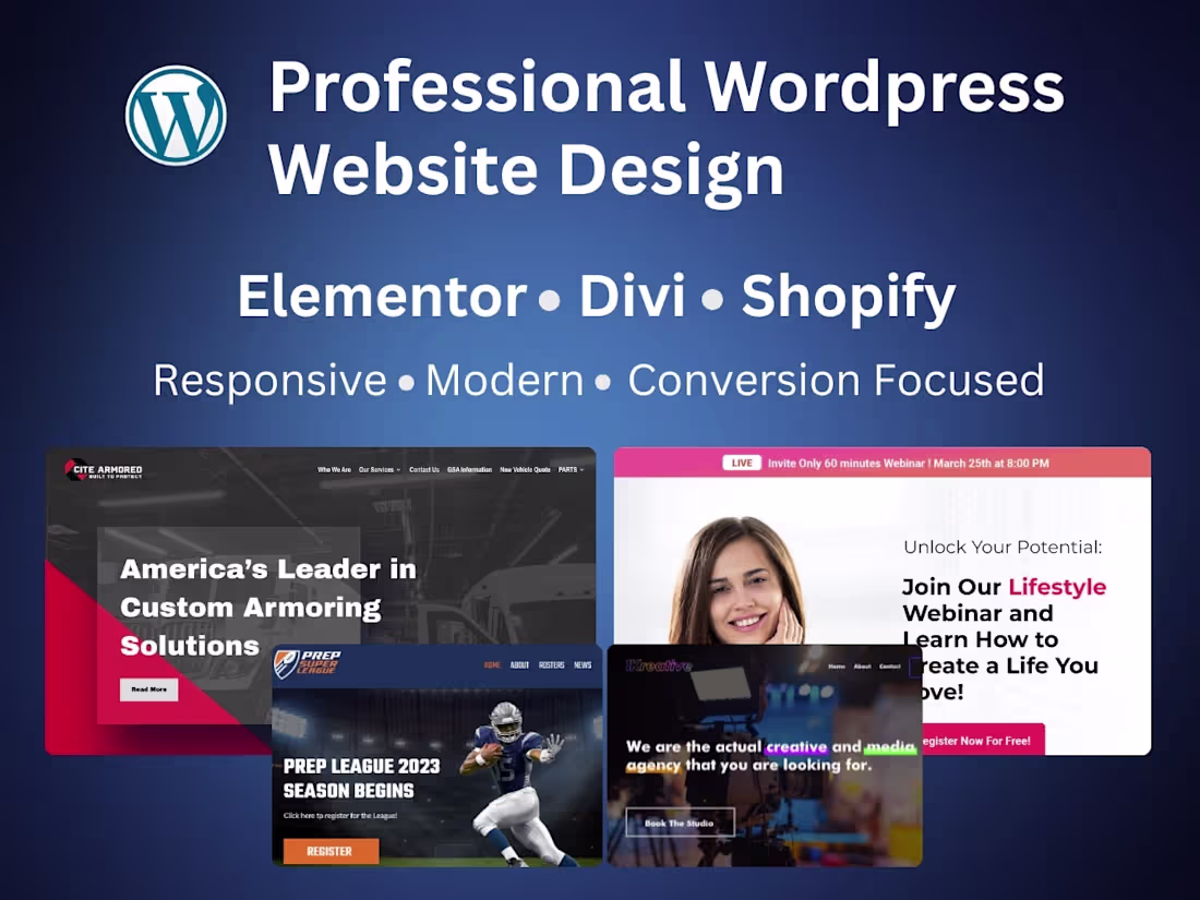 Cover image for WordPress Website Design (Elementor / Divi)