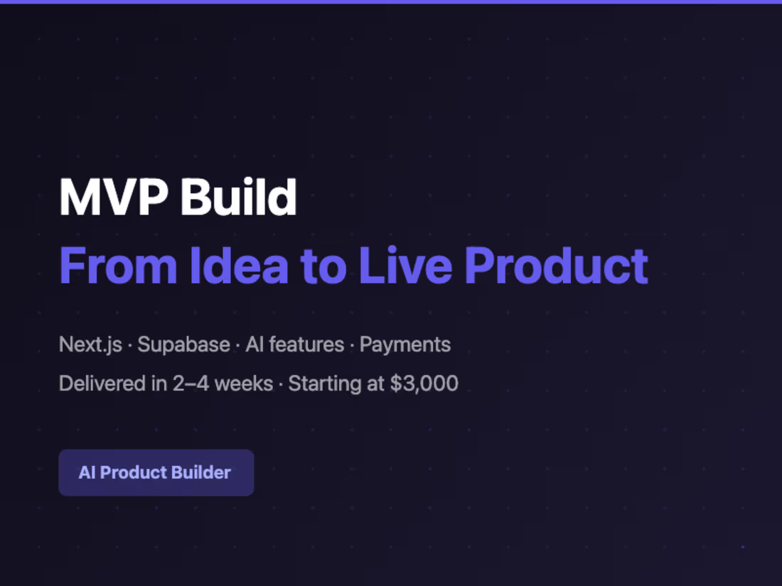 Cover image for MVP Build — From Idea to Live Product