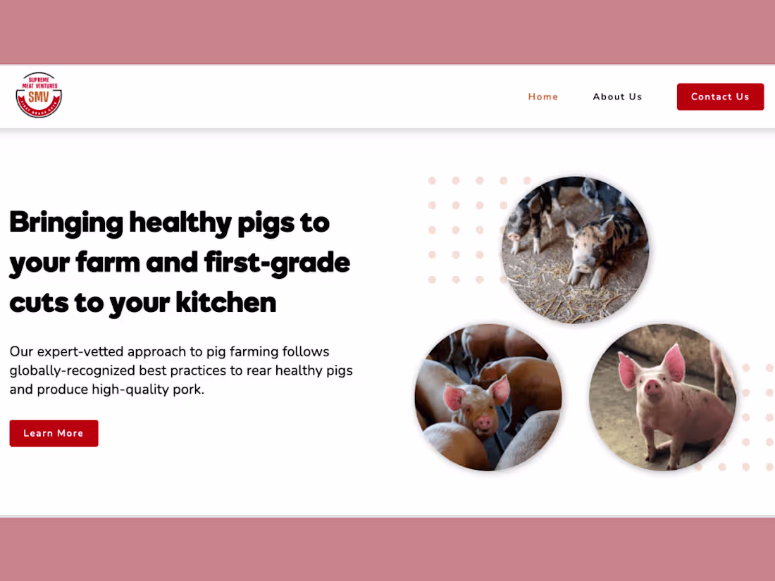 Cover image for Website development for Supreme Meat Ventures