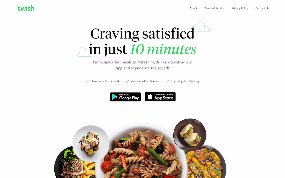 Cover image for Landing Page Redesign for a 10 min Food Delivery App