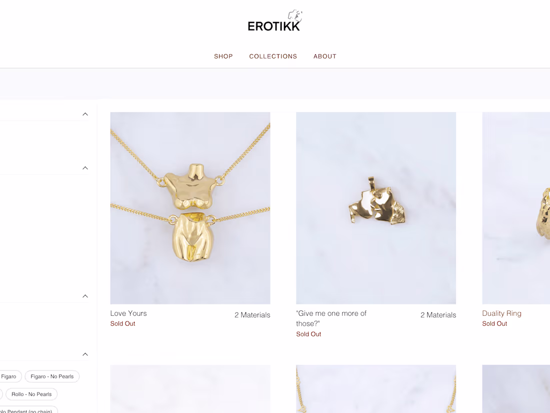 Cover image for EROTIKK Jewelry Website Design