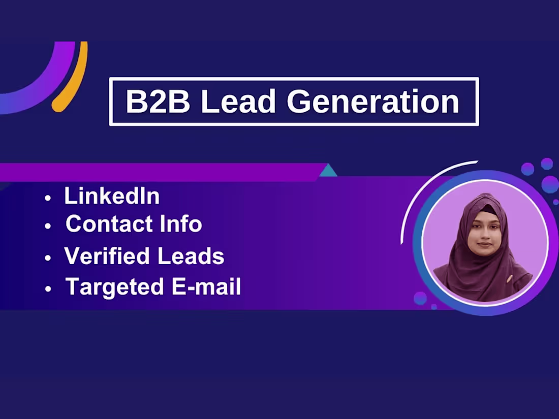 Cover image for I will provide b2b lead generation for any company