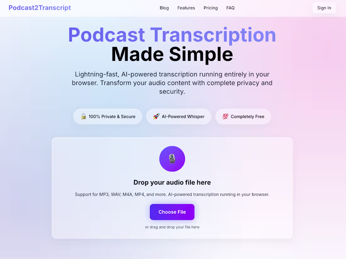 Cover image for podcast2transcript