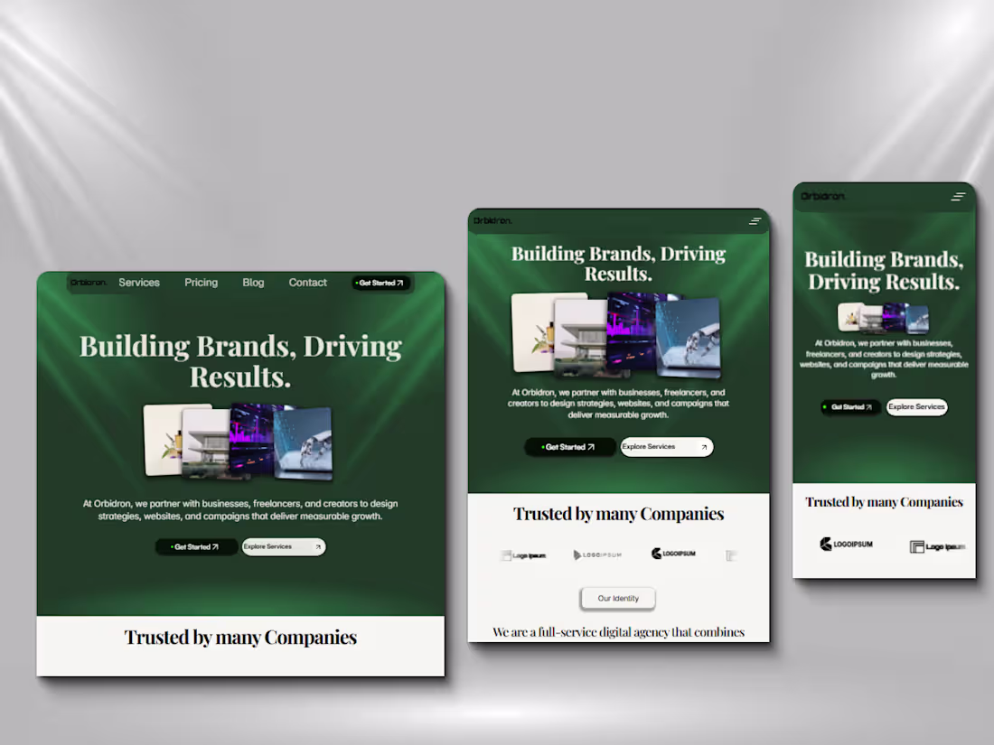 Cover image for Orbidron, my first Framer template submission. A minimalist ...