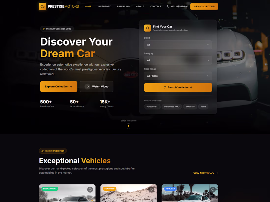 Cover image for Luxury Car Marketplace Website
A modern