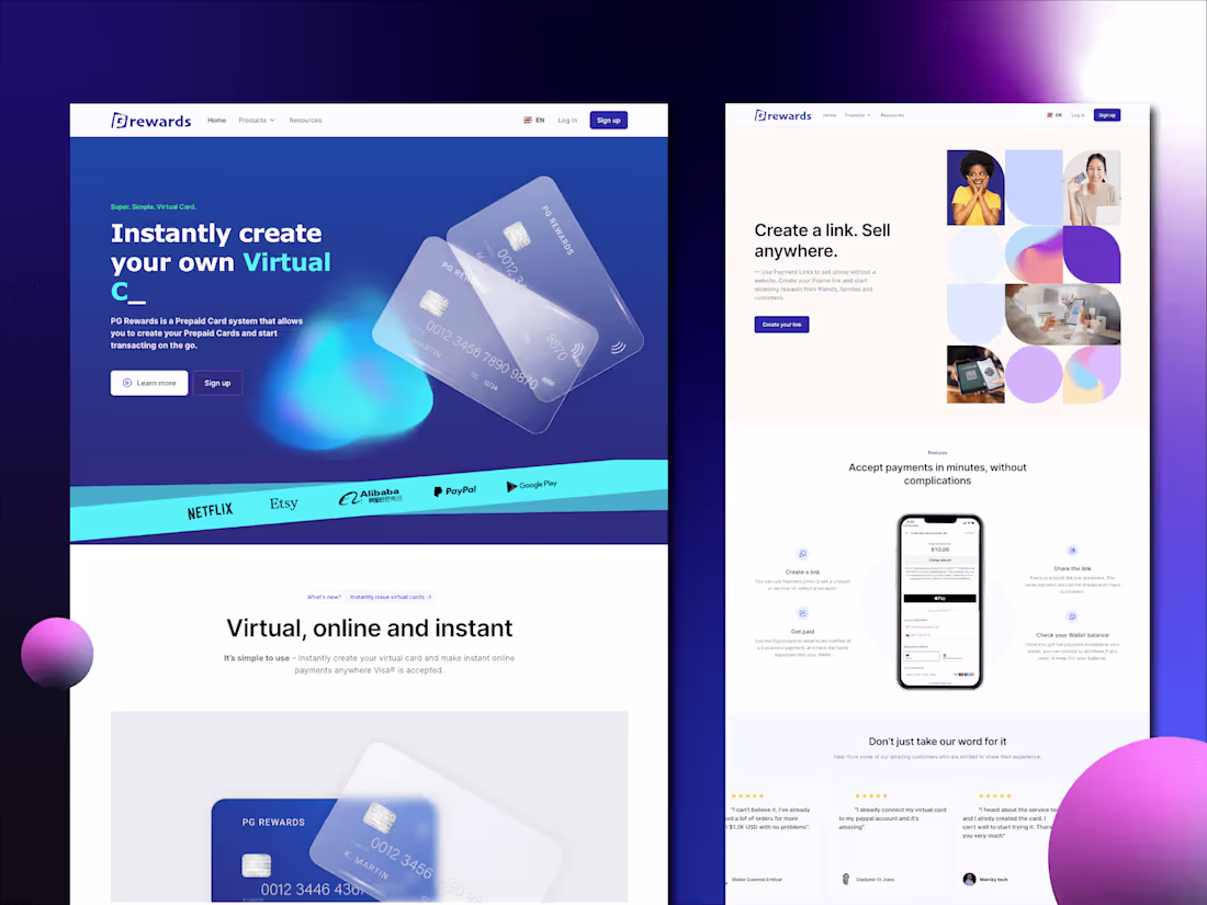 Cover image for PG REWARDS - WEB DESIGN & PRODUCT DESIGN