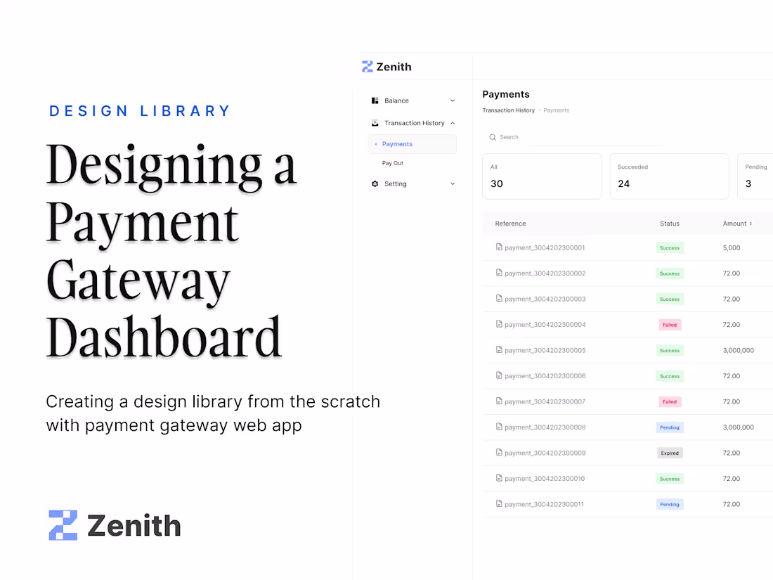 Cover image for Zenith - 
Payment Gateway Dashboard
